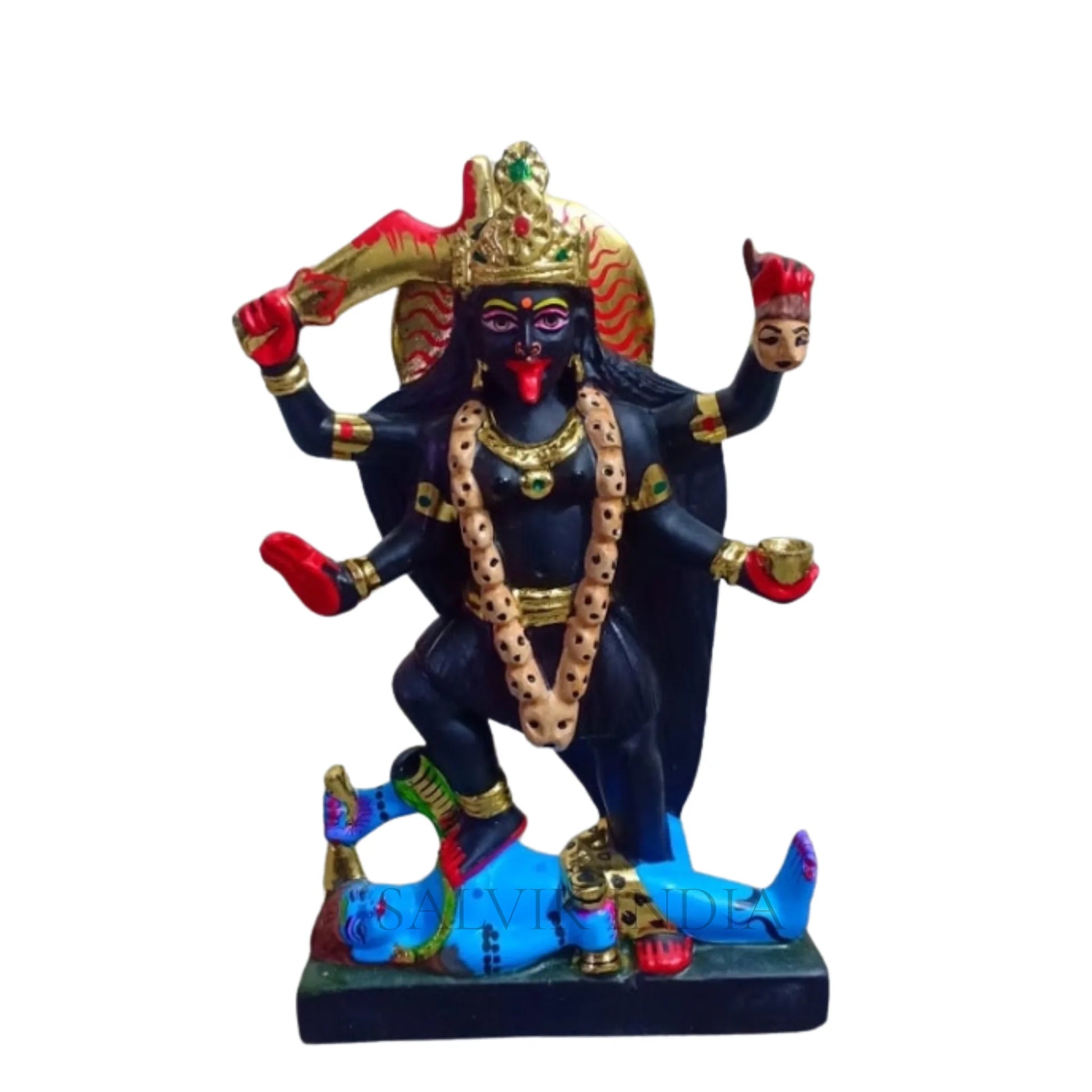 Marble Kali Maa statue for home worship in black marble