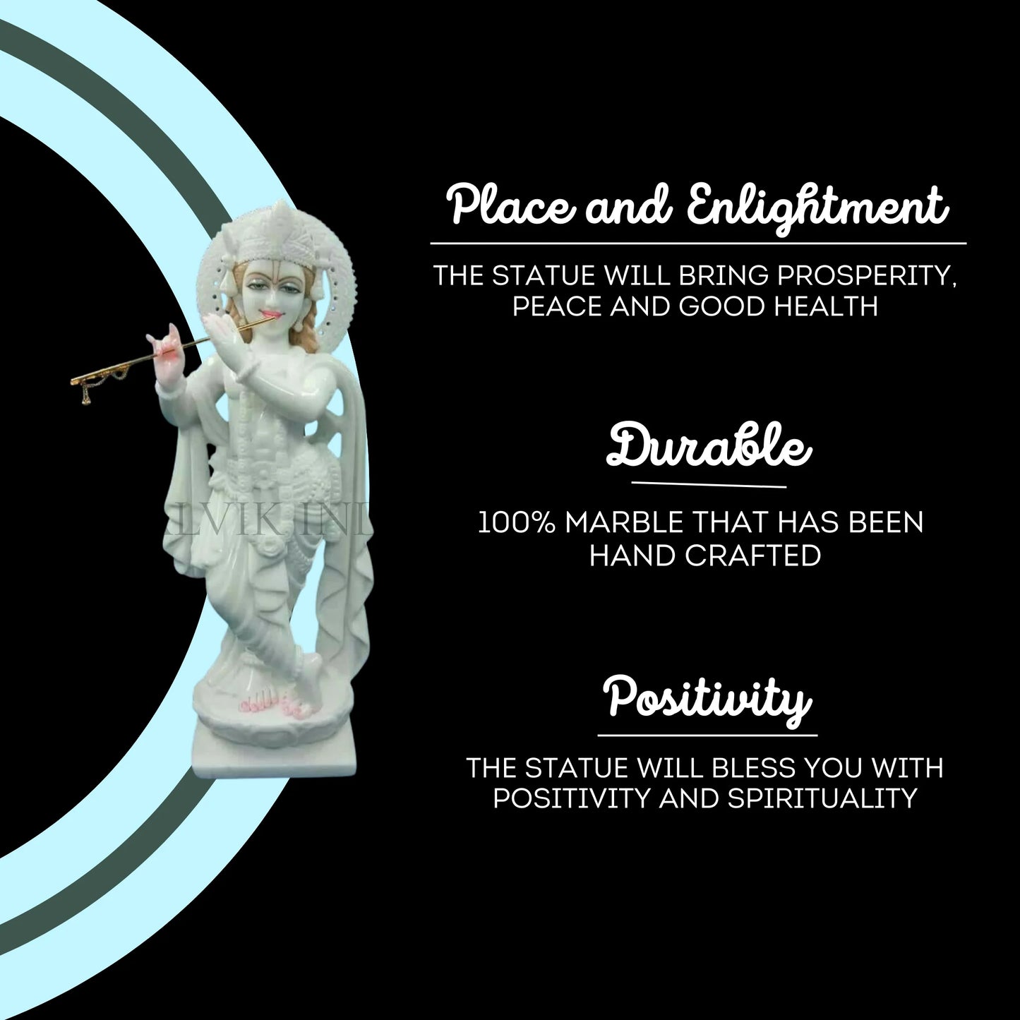 Marble Krishna Idol (12 Inch to 36 Inch) - Salvik | Marble Murti Manufacturers in India