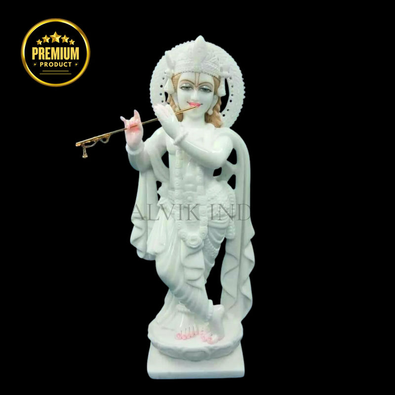 Marble Krishna Idol (12 Inch to 36 Inch) - Salvik | Marble Murti Manufacturers in India