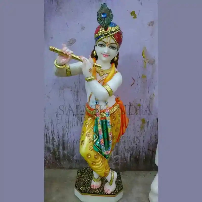 Marble Krishna Murti available in 12 to 30 inch sizes
