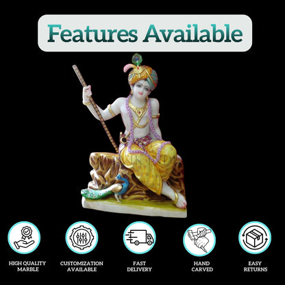 Marble Krishna Murti (24 - 30 Inch) - Salvik | Marble Murti Manufacturers in India