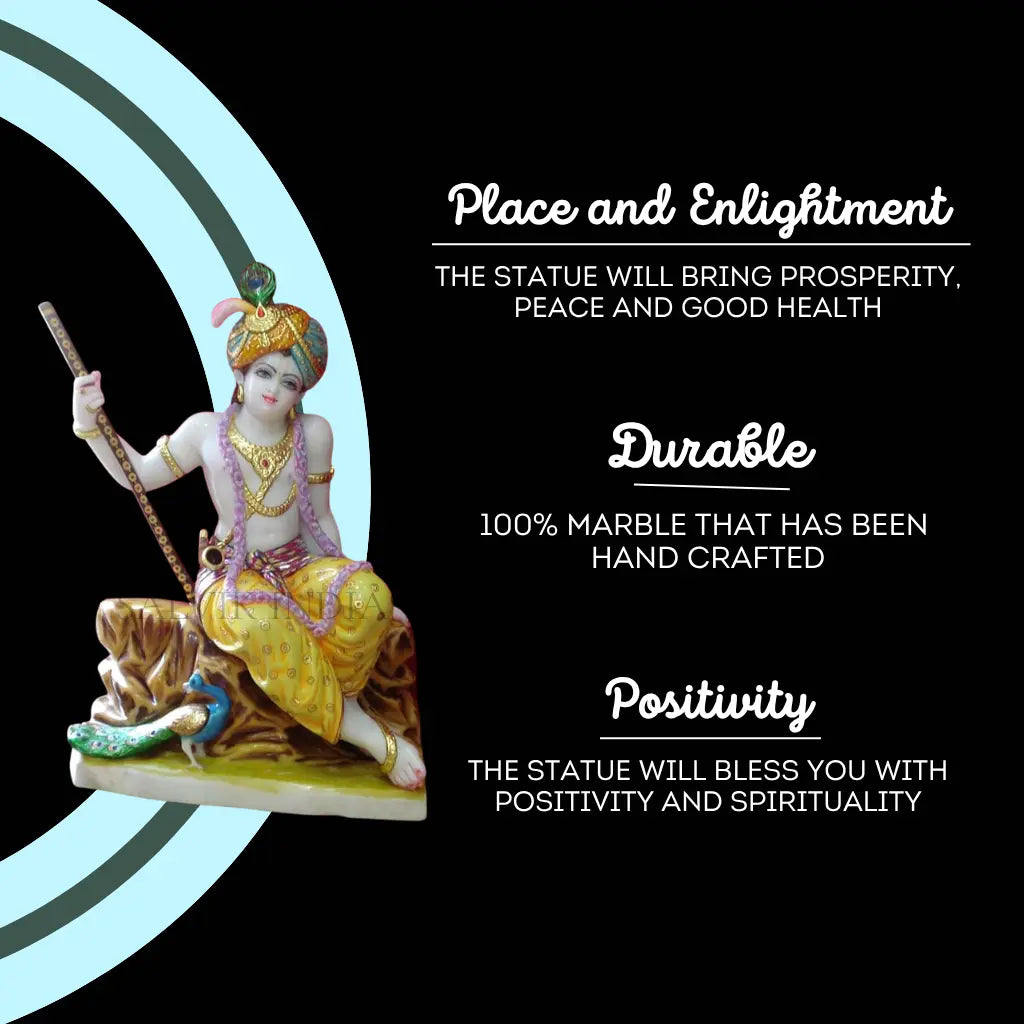 Marble Krishna Murti (24 - 30 Inch) - Salvik | Marble Murti Manufacturers in India