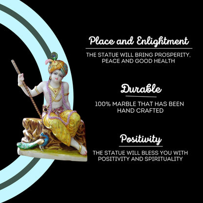 Marble Krishna Murti (24 - 30 Inch) - Salvik | Marble Murti Manufacturers in India