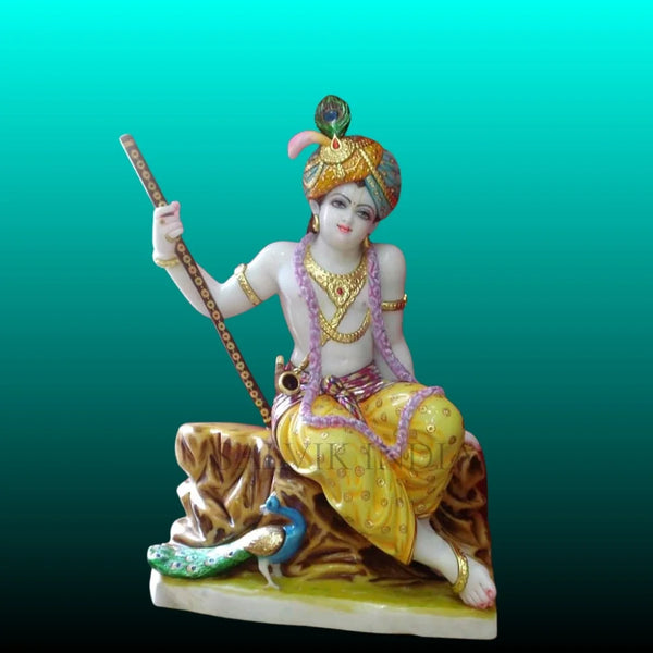 Marble Krishna Murti (24 - 30 Inch) - Salvik | Marble Murti Manufacturers in India