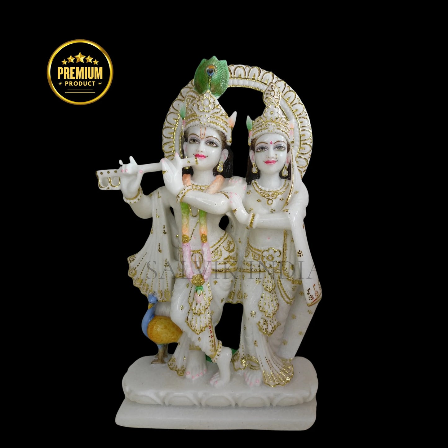 Handcrafted Marble Krishna Radha Statue for Home and Temple – Salvik India
