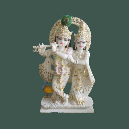 Handcrafted Marble Krishna Radha Statue for Home and Temple – Salvik India