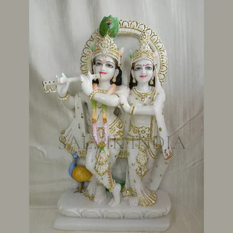 Marble Krishna Radha Statue handcrafted from Makrana marble