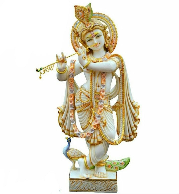 Marble Krishna statue for home temple