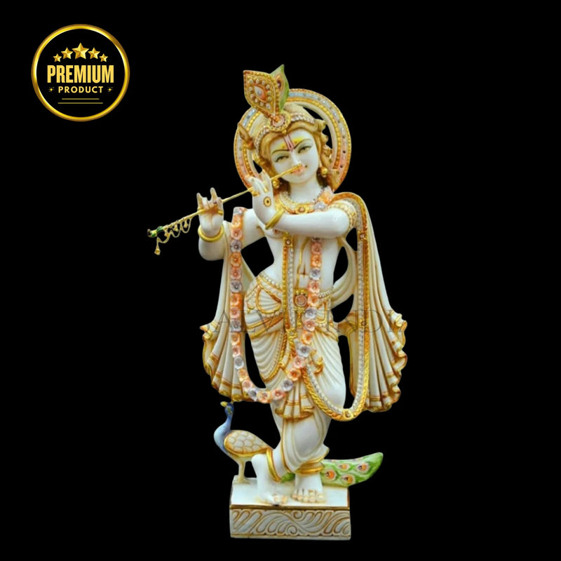 Marble Krishna statue for home