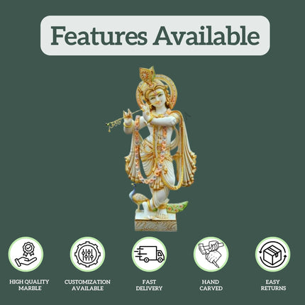 Marble Krishna Statue 1