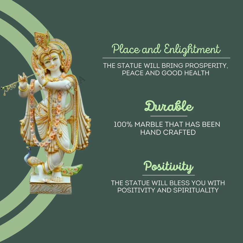 Marble Krishna Statue 3