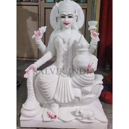 Marble Lakshmi idol handcrafted from Makrana marble