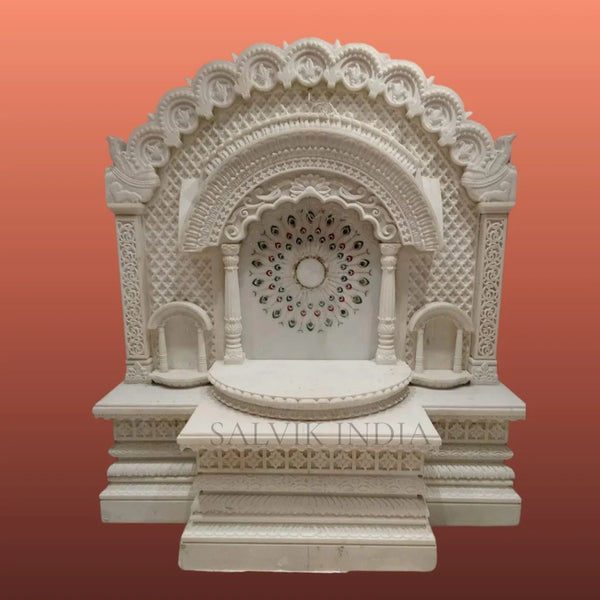 Marble Mandir for Living Room - Salvik | Marble Murti Manufacturers in India