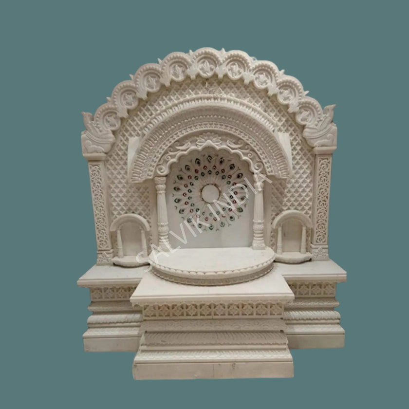 Marble Mandir for Living Room - Salvik | Marble Murti Manufacturers in India
