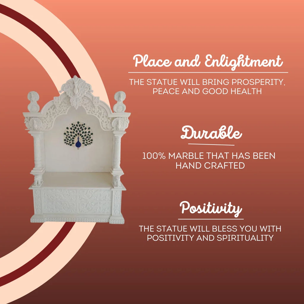 marble mandir in pooja room home temple setup