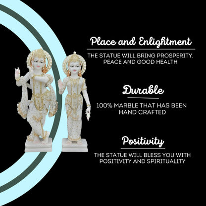 Marble Radha Krishna Idol - Salvik | Marble Murti Manufacturers in India