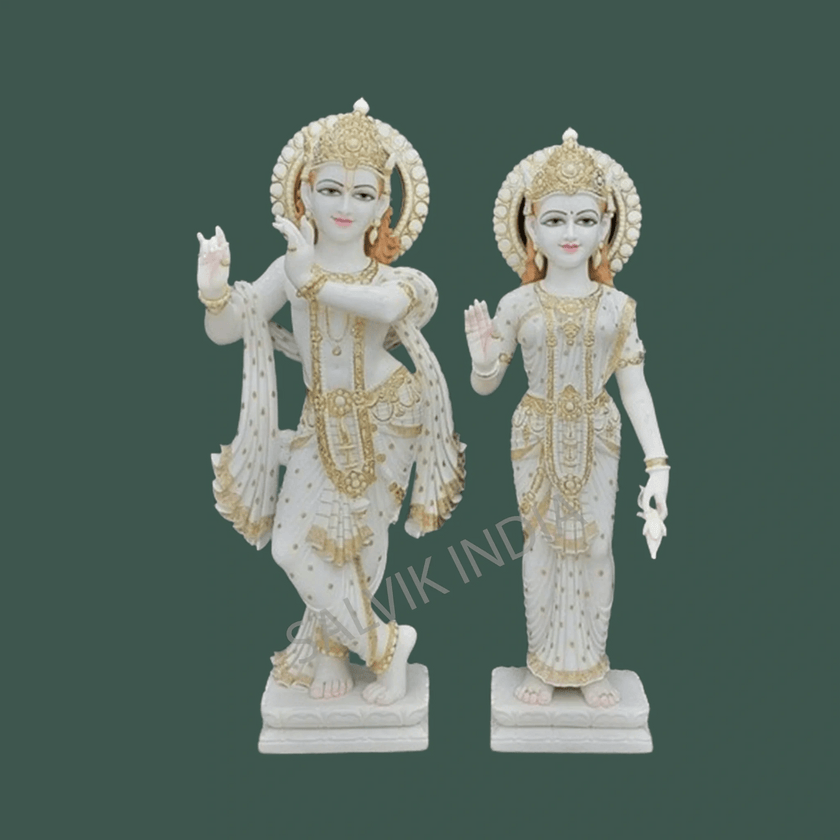 Marble Radha Krishna Idol - Salvik | Marble Murti Manufacturers in India