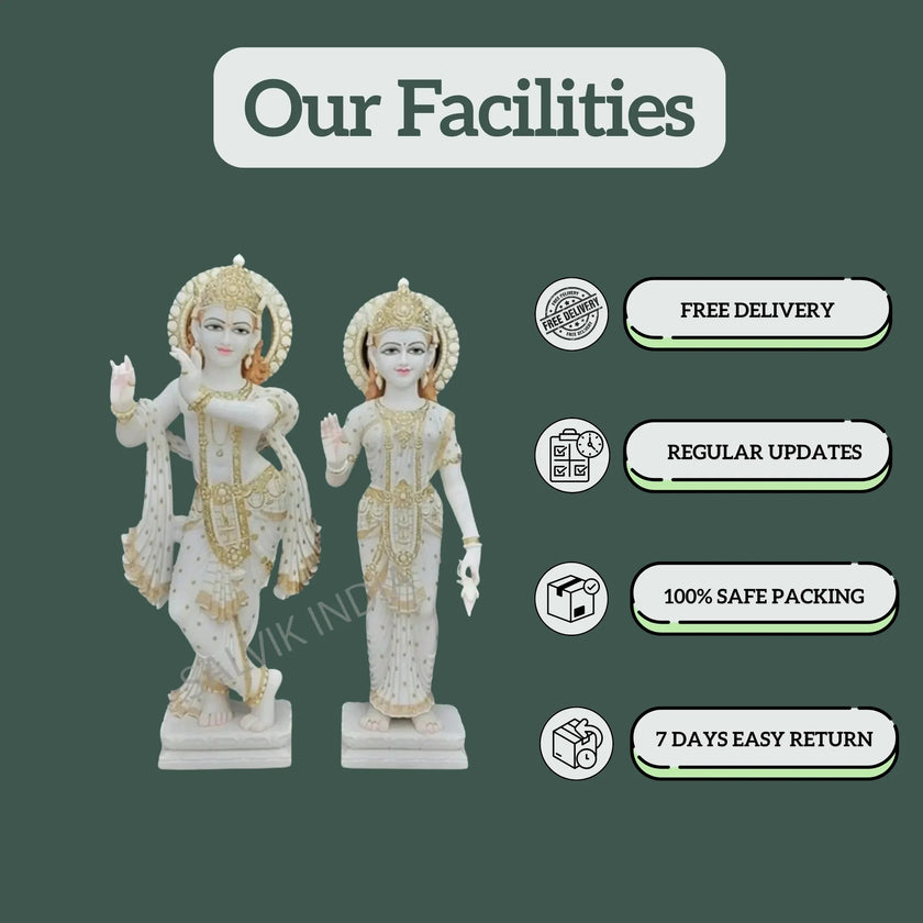 Marble Radha Krishna Idol - Salvik | Marble Murti Manufacturers in India