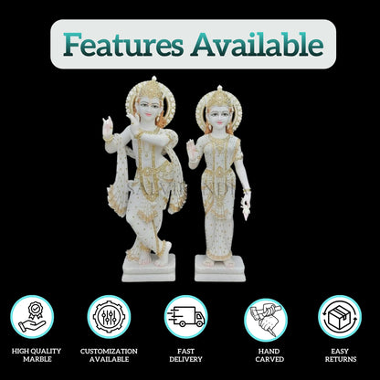 Marble Radha Krishna Idol - Salvik | Marble Murti Manufacturers in India