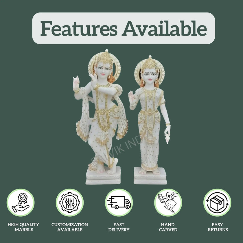 Marble Radha Krishna Idol - Salvik | Marble Murti Manufacturers in India