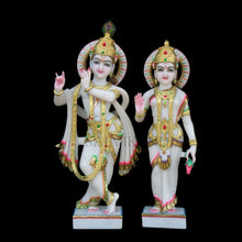 Marble Radha Krishna Moorti – Front View Handcrafted Idol