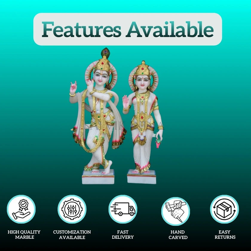 Marble Radha Krishna Moorti – Side View