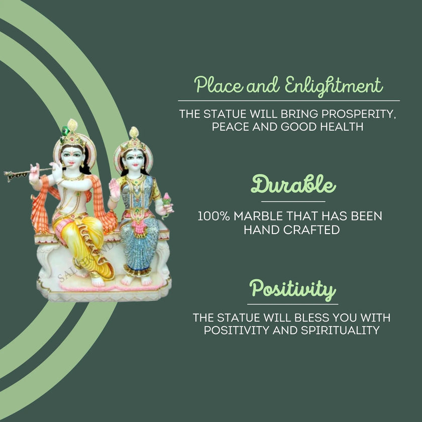 Marble Radha Krishna Murti - Salvik | Marble Murti Manufacturers in India