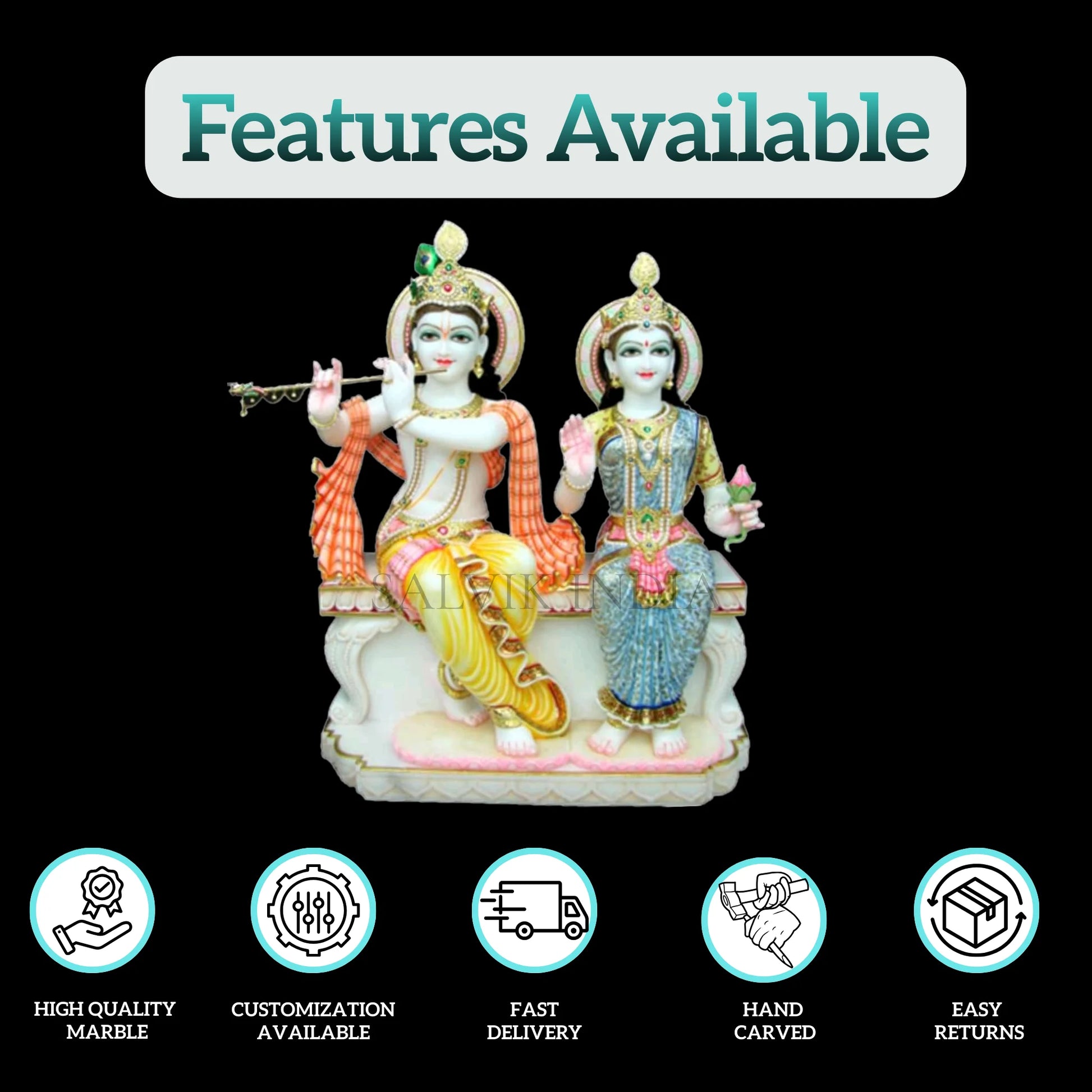 Marble Radha Krishna Murti 2