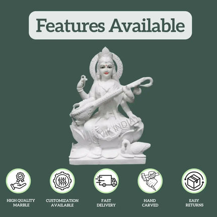 Marble Saraswati Idol 1