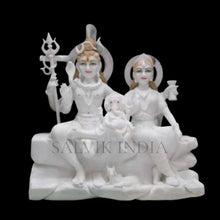 Marble Shiv Parivar Idol handcrafted from Makrana marble