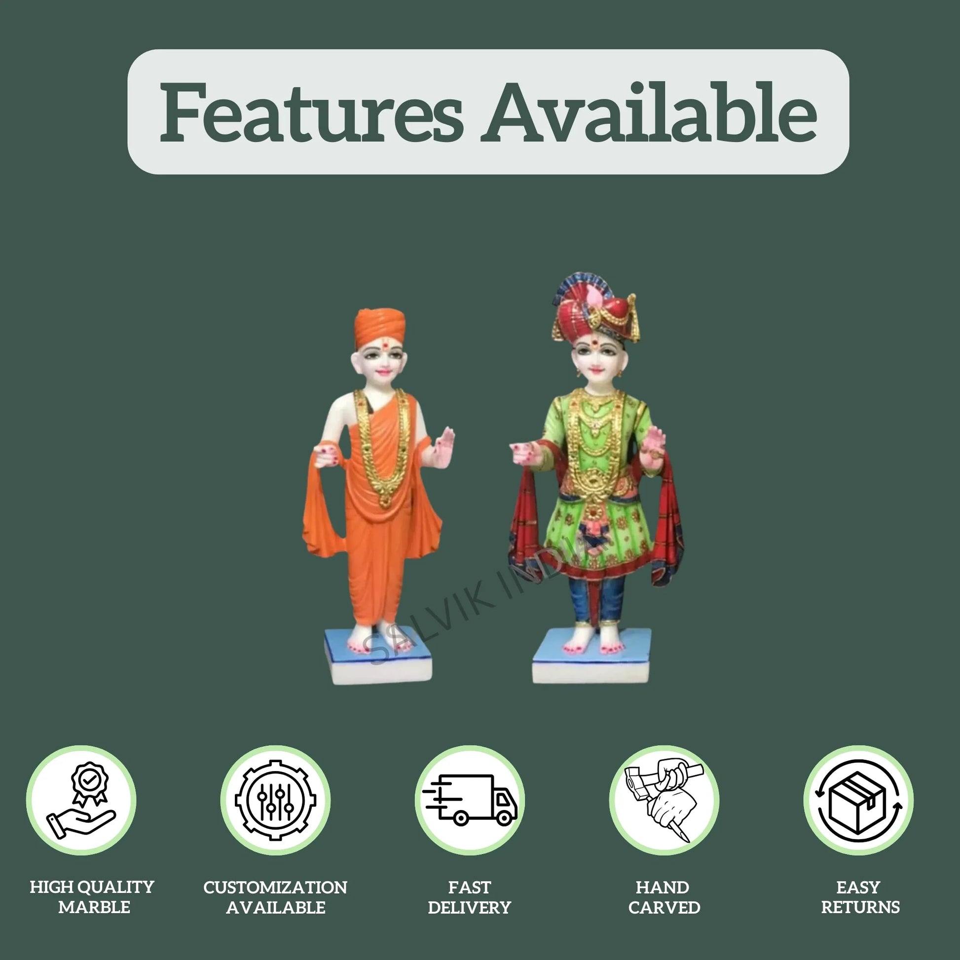 Marble Swami Narayan Murti (18 inch to 60 inch) - Salvik | Marble Murti Manufacturers in India