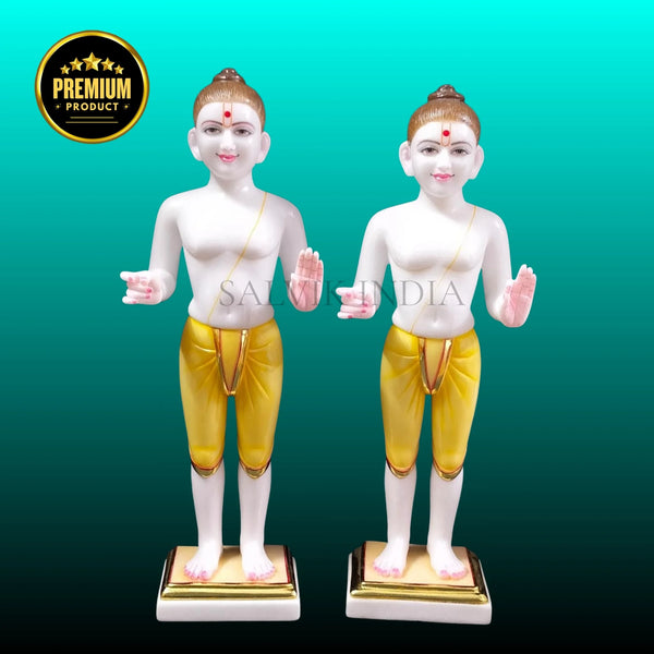 Marble Swami Narayan Statue front view – handcrafted white marble idol