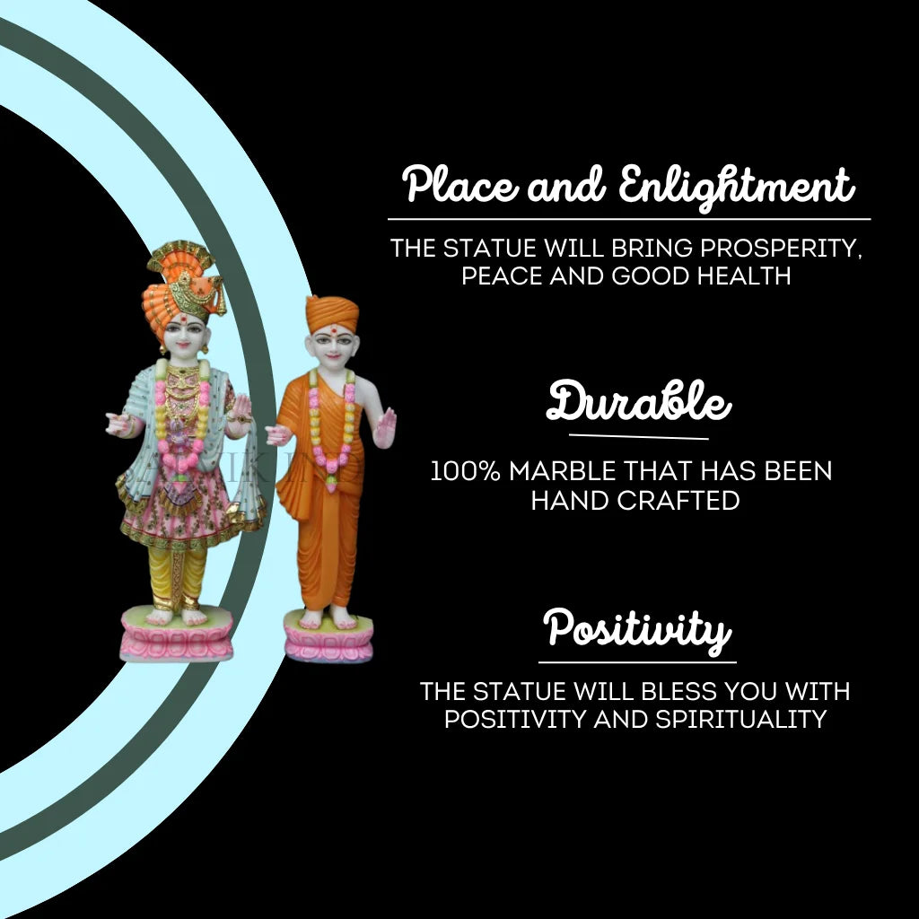 Marble Swaminarayan Murti – Handcrafted Swami Narayan Marble Statue - Salvik | Marble Murti Manufacturers in India
