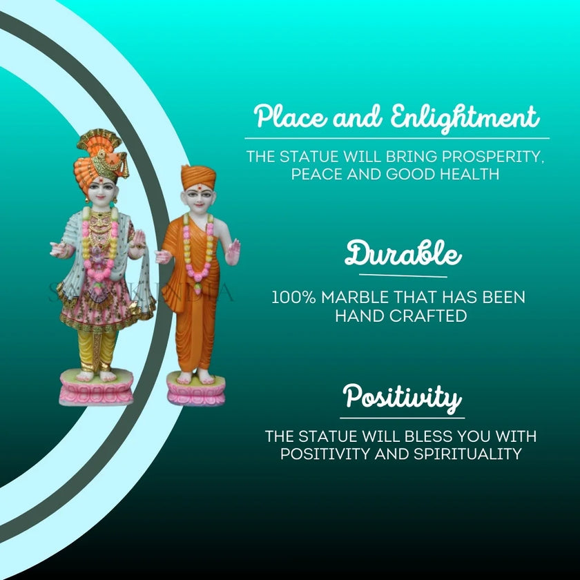 Marble Swaminarayan Murti – Handcrafted Swami Narayan Marble Statue - Salvik | Marble Murti Manufacturers in India