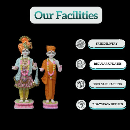 Marble Swaminarayan Murti – Handcrafted Swami Narayan Marble Statue - Salvik | Marble Murti Manufacturers in India