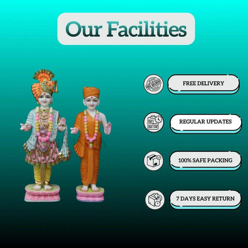 Marble Swaminarayan Murti – Handcrafted Swami Narayan Marble Statue - Salvik | Marble Murti Manufacturers in India