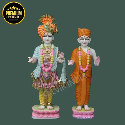 Marble Swaminarayan Murti – Handcrafted Swami Narayan Marble Statue 