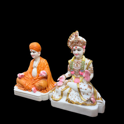 Left Side View of Marble Swaminarayan Murti for Home Temple