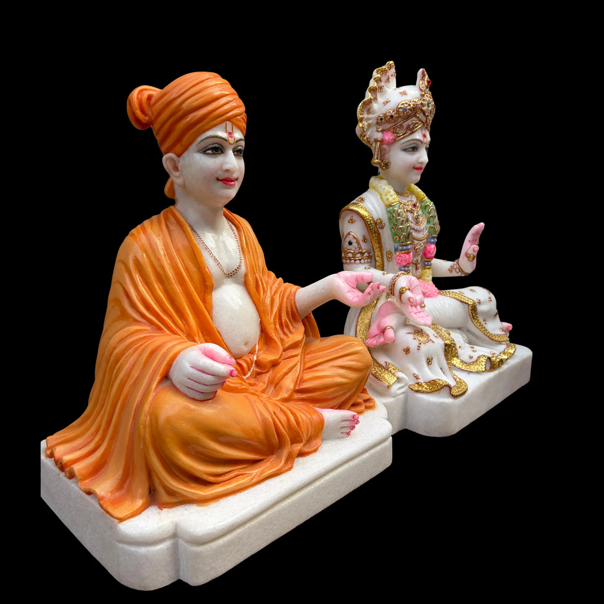 Right Side View of Marble Swaminarayan Murti for Home Temple