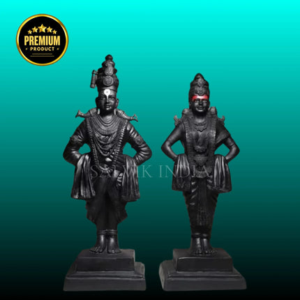 Marble Vitthal Rukmani Statue – Front View Handcrafted Marble Idol