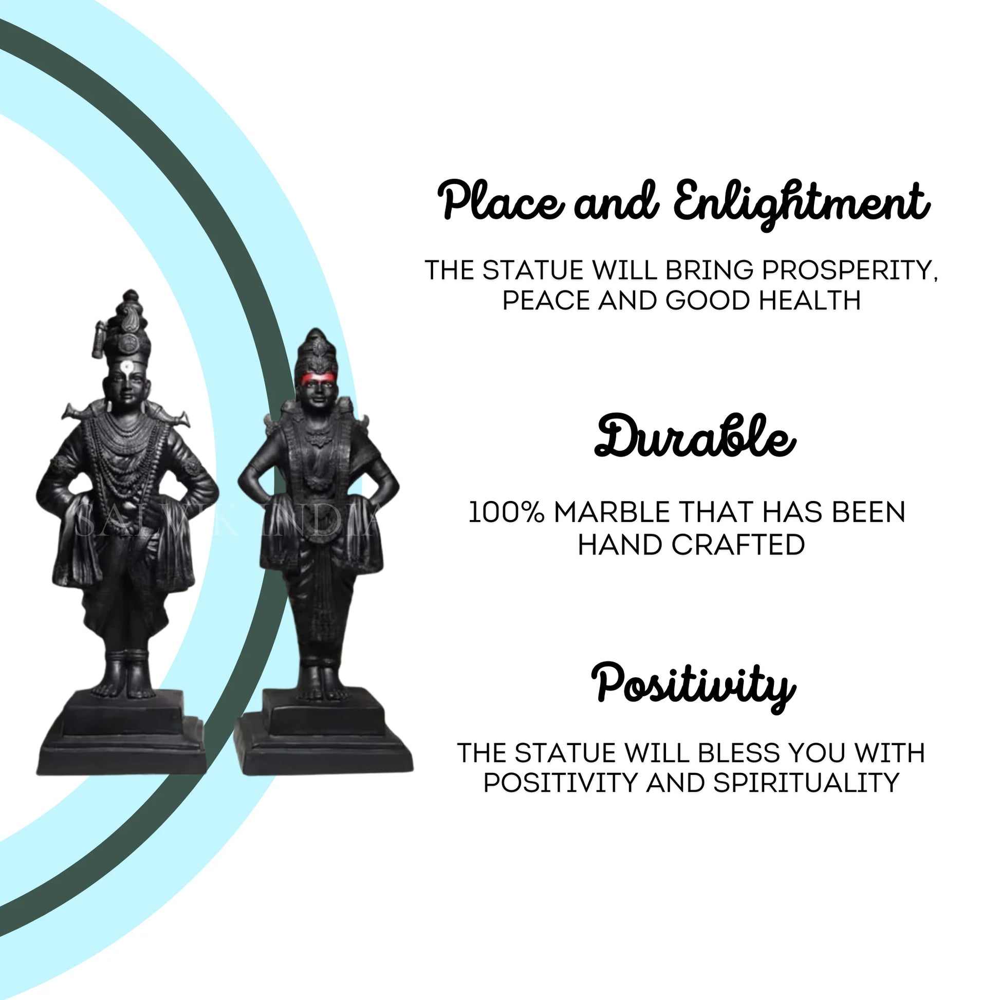 Marble Vitthal Rukmani Statue for Home Temple & Décor