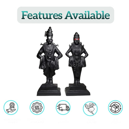 Marble Vitthal Rukmani Statue – Side View Premium Marble