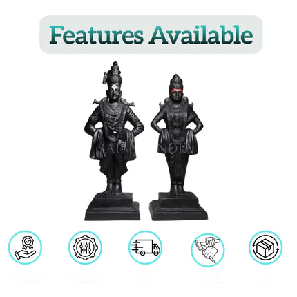 Marble Vitthal Rukmani Statue – Side View Premium Marble