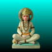 Meditation pose Hanuman Ji marble idol peaceful Makrana marble statue hand-painted