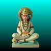 Meditation pose Hanuman Ji marble idol peaceful Makrana marble statue hand-painted