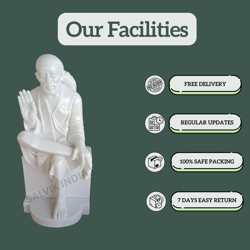 Original Sai Baba marble murti in sitting posture