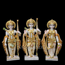 traditional painted makrana marble ram darbar murti set with lord ram sita and lakshman
