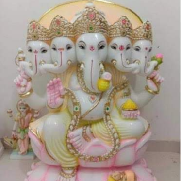 Panchmukhi Ganesha Marble Murti – Five-Faced Ganesh Idol