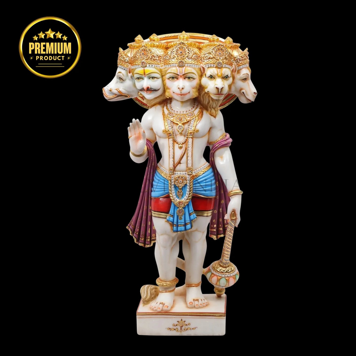 Panchmukhi Hanuman Statue - Salvik | Marble Murti Manufacturers in India