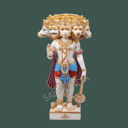 Panchmukhi Hanuman Statue - Salvik | Marble Murti Manufacturers in India